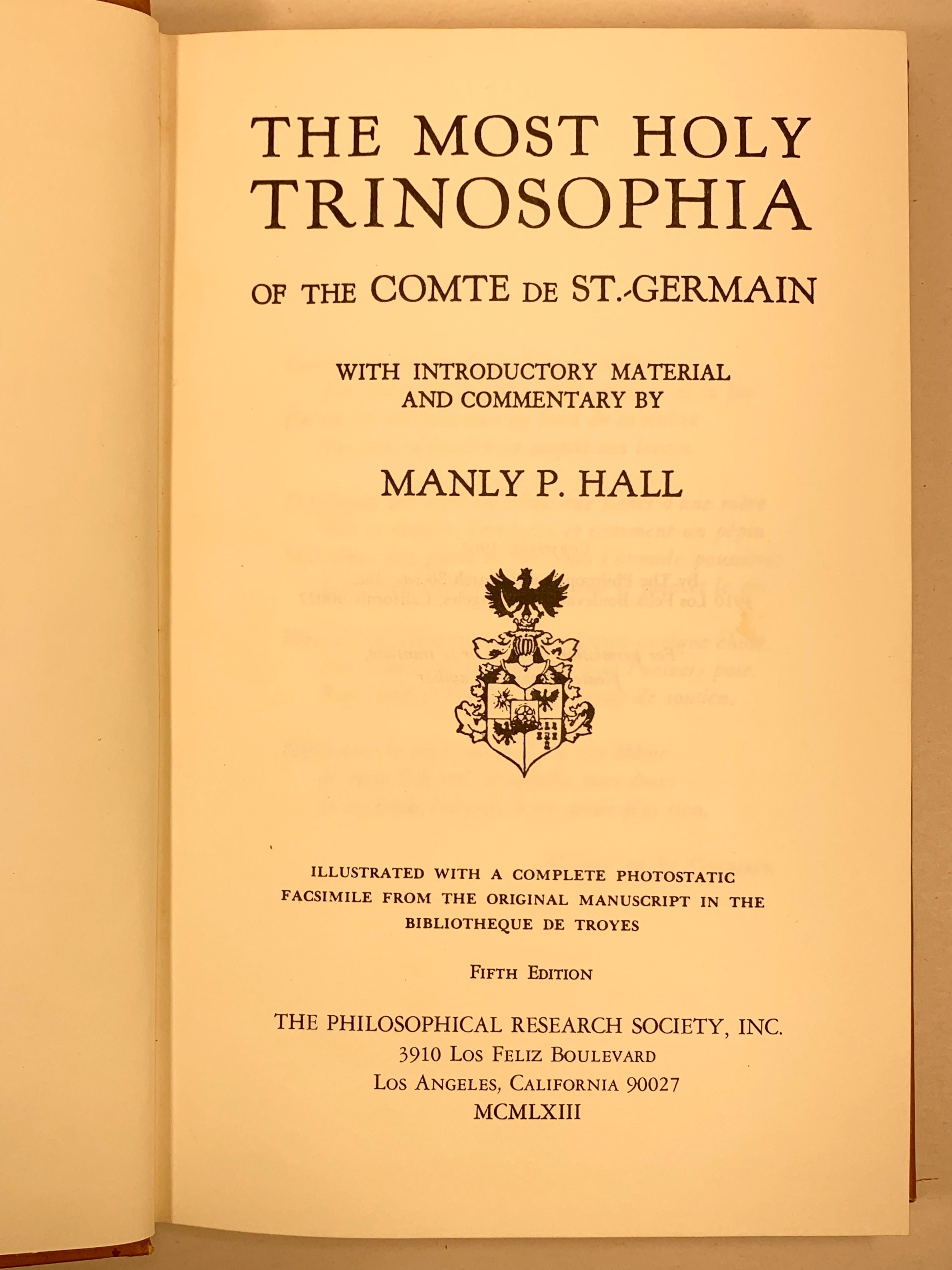 Trinosophia Of The Comte De St-Germain